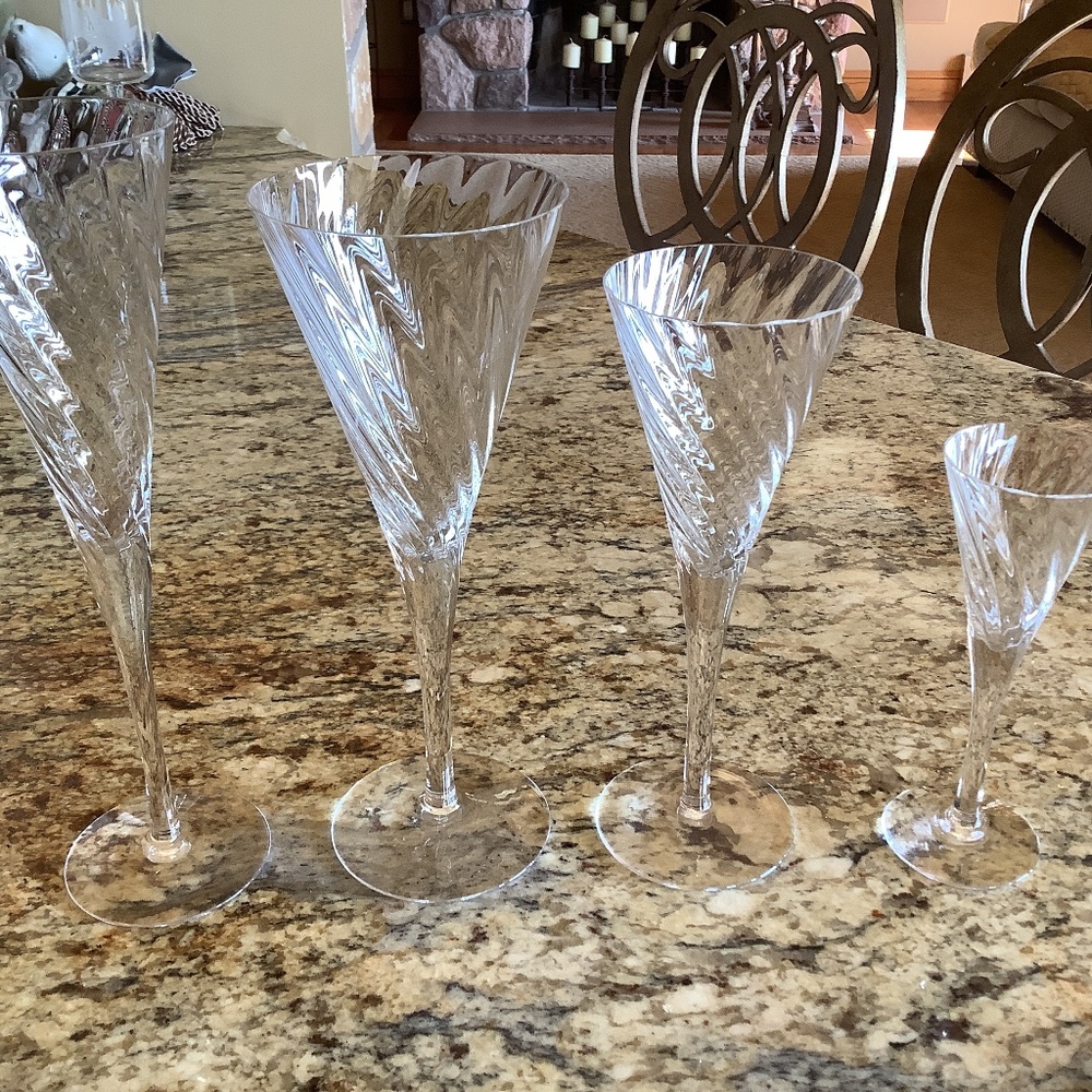 SASAKI Crysta -Reflections (10-12 each) Water, Wine, Champagne, Dessert Glasses
